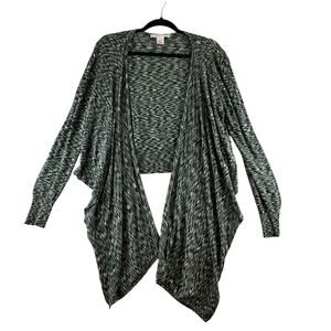 Nine & Company Cardigan Sweater Women's Large Silk Cotton Waterfall Space Dye